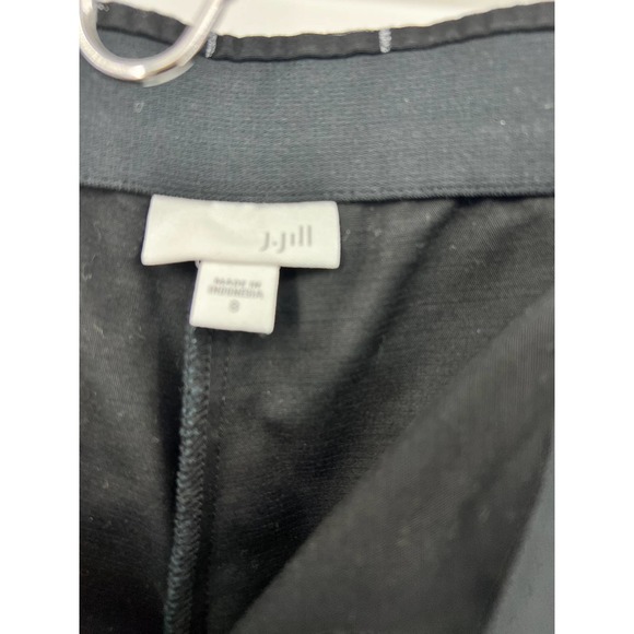 J. Jill Cotton Blend Cropped Trousers Black and White Pants Women's Size 8 - Picture 3 of 6
